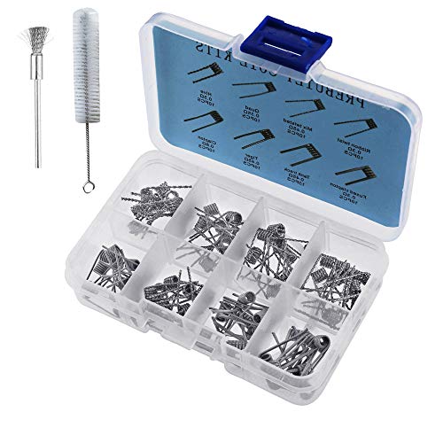 Abimars, kit di bobine precostruite da 80 pezzi, 0,3 ? 0,35 ? 0,45 ? 0,45 ? 0,5 ? 0,8 ? set di bobine prefabbricate, A1 resistenza di riscaldamento filo per RDA, RBA, RDTA Hobby Use