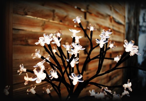 64er LED Lichterzweig Baum mit Blüten warm weiß Lichterkette Energiespar XMAS - 5