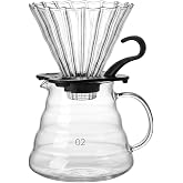 Deconox Profesyonel Cam Kahve Demleme Seti (Pour Over Dripper & Karaf) - 600 ml Kapasiteli Borosilikat Filtre Kahve Seti