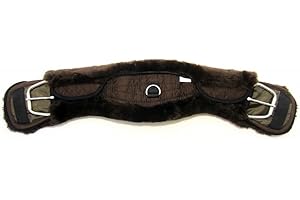 PS Pferdeartikel Weicher Western Mondgurt mit Lammfell - abnehmbar, Sattelgurt, braun