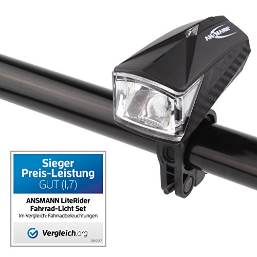 ANSMANN LiteRider Fahrrad-Licht Set LED (Vorder- & Rücklicht, 2 Halterungen, 5x AAA Batterien) StVZO 22A/TA23 zugelassen - 2