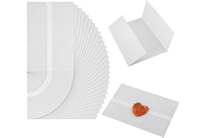 SAVITA 50 Pezzi Pergamena da Scrivere, 15,5x10,5 cm Giacca Velina Traslucida Pre-Piegata Giacche Avvolgenti Velina per Inviti di Nozze Inviti di Compleanno per Baby Shower