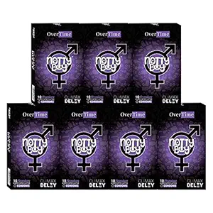NOTTY BOY Condoms - 10 Count (Pack of 7, Extra Time Climax Delay)