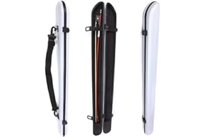 WUQIMUSC Custodia rigida in fibra di carbonio per violino, viola, violoncello, archetto leggero, 2 pezzi, bella protezione (bianco)