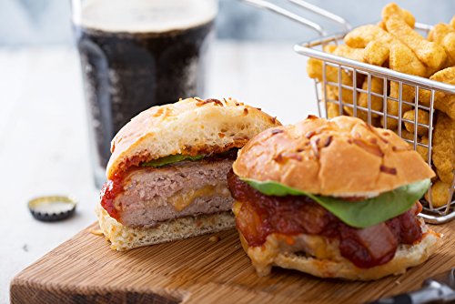 Hamburgerpresse-GRATIS REZEPTHEFT-Burgerpresse-Antihaftbeschichtung-Gefüllte Burger-Mini Burger für Kinder-Buletten-Frikadellen-Cheeseburger-BBQ-Küchenhelfer-Grillzubehör-Patty Maker - 6