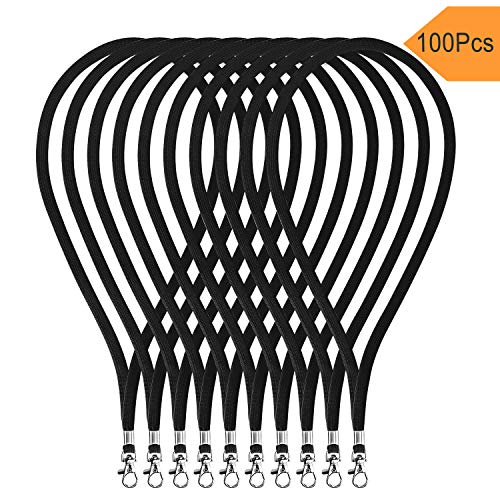 Fushing 100pcs 45cm Nackenband Schlüsselband mit Swivel Schließe für ID-Karten, Abzeichen, Schlüssel, Mitarbeiter, Studenten, Besucher, usw