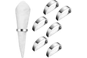 SYZOW 6 Pezzi Napkin Rings Anelli Portatovaglioli per la Cena decorazione da tavolo Portatovaglioli in Metallo per tovaglioli per tovaglioli per matrimonio cena candele banchetto festival-Argento