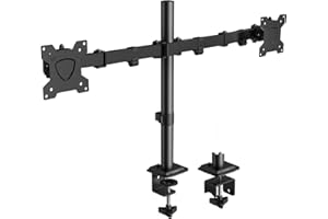 KOORUI Support Ecran PC 2 Moniteur pour écrans Plats et incurvés de 13-27 Pouces, Bras Ecran PC Réglable en Hauteur, Inclinable, Rotatif, Poids Max 10KG, VESA 75x75/100x100mm