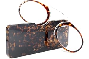 KoKoBin Lunettes pour Lire Sans Branche pour Hommes et Femmes, Mini Portable Pince Nez Lunettes de Lecture Légères(Léopard,+3.0)
