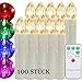Produktbild 100 er Set LED Weihnachtskerzen Kerzen Weihnachtsbaumkerzen kabellos für Weihnachtsdeko Wasserdichte Lichterkette RGB Weihnachtskerze für Innen und Außen