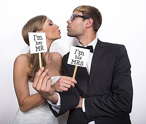 Mr & Mrs Fotoschilder zur Hochzeit – Hochzeitsfotos Fotozubehör Fotodekoration Hochzeitsgeschenk - 3