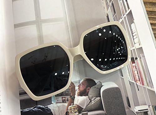dark mirror female square big box net red polarized light glasses back to ancient black white,Rice white