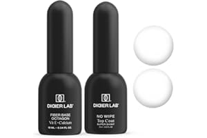 ‎DIDIER LAB Didier Lab - Base Coat Top Coat UV - Fiberglas Gel Base Octagon mit Vitaminen - No Wipe Top Coat Gel UV Super Shiny - LED UV Nagellack Set - HEMA und TPO-frei - Shellac Set - Stärkt Schwache Nägel
