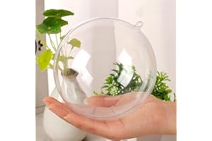 Uhat DIY Acrylic Fillable Baubles Assorted Size 4-12CM Clear Plastic Ornaments Ball Christmas Tree Decoration Pack 10 (12cm)