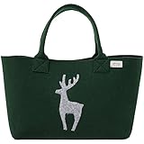 Made in Austria Giesswein Walkwaren AG Lena Walktasche, Stoff, Tanne-limonengrün, 50 x 46 x 5,5 cm