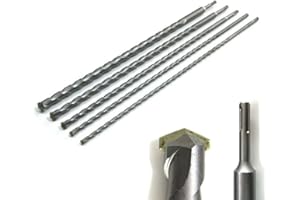 TERRYSHOP74 Set da 5 punte da muro SDS PLUS da 600 mm per trapano tassellatore ø 10, 12, 16, 20, 24 mm per cemento, pietra, calcestruzzo