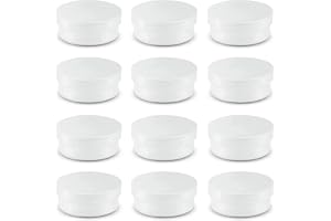Amersumer 20-pack runda klara frostade plastpärlor förvaringsbehållare låda fodral med skruvlock, cylinder stapelbara pärlbeh