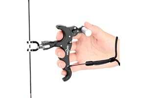 SHARROW Tir à Arc Décocheur Release Aids Arc Compound 4 Doigts Dégagement du Pouce Alliage d'aluminium Aides à la Libération Arc à poulies avec Métal D Loop