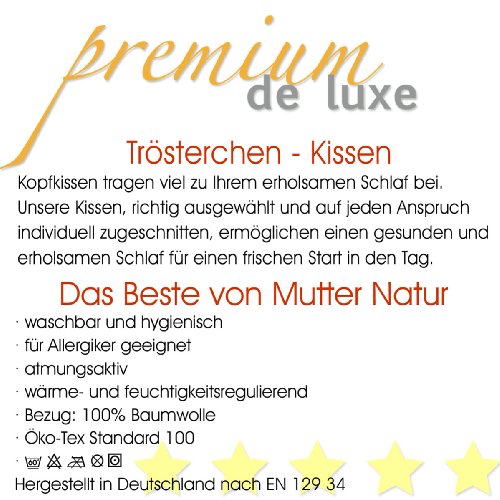 PREMIUM DE LUXE | Daunen – Trösterchen Kissen 40 x 40 cm | 100% Gänseflaum – Gesamtgewicht: 170 gr. – Deutsches Qualitätsprodukt | super soft und kuschelig | 975.20.007 – by HANSKRUCHEN - 4