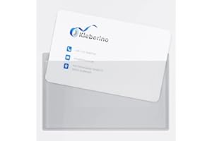 KLEBERINO Visitenkartentaschen selbstklebend transparent | Breite Seite offen | Visitenkartenhüllen zum Kleben | Selbstklebetaschen Glasklar 95 x 60 mm (20)