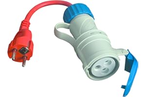 GAESTOPAS FANTON 92955 CARAVAN Adapter, CEE Adapter, Stecker DE-FR 3P 16A Steckdose 3P 16A 200-250V 6h IP44, Blau