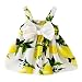 YOMIYOKA Baby Girls 6 Months - 3 Years Lemon Sling Flower Wedding Princess Bowknot Party Dress (2 Years, Yellow)
