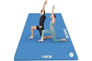 ‎RYTMAT RYTMAT Yogamatte XXL 200x130cm Fitnessmatte 20mm/15mm/10mm Dick NBR Gymnastikmatte Extra Groß Breit Sportmatte Trainingsmatte für Heim-Fitness Yoga, Eltern-Kind-Aktivitäten, Senioren-Fitness