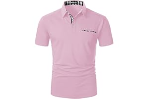 APAELEA Polos Homme Manches Courtes Col Contrasté Hauts de Tennis de Golf