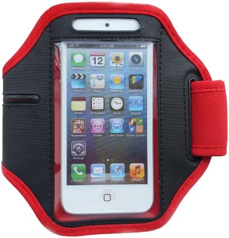 iPhone 5 Heavy Duty Adjustable ArmBand Case Cover For RUNNING SPORTS GYM BIKE CYCLE JOGGING – Red
