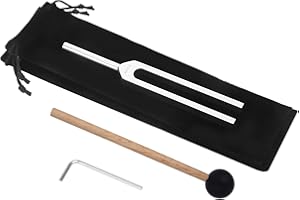 SHINHERYEE Diapasón de 512 Hz, diapasón de aleación de aluminio, terapia con un martillo de silicona, una herramienta de reparación y un paño de limpieza, empaquetado en una bolsa de terciopelo
