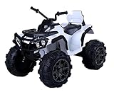 MP3 Player y entrada USB Babycar 0906b - Quad Outlander eléctrico Full Optional con amortiguación y MP3, 12 V, blanco