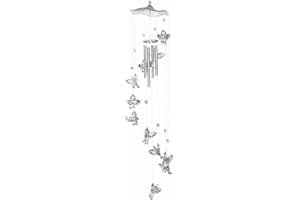 URCheers Ángel Cupido Carillones de viento – Adorno de jardín para interior y exterior, cristal colgante con hada de ángel, oro plateado, para casa, jardín, patio, regalo (plata)