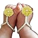 FEITONG Fashion Cute Pearl Chiffon Barefoot Toddler Foot Flower Beach Sandals
