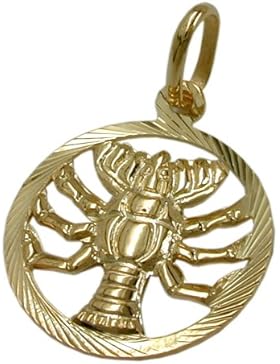 Unbespielt Goldanhänger Unisex Kettenanhänger Anhänger für Halskette Sternzeichen Krebs aus 375 9 kt Gold 15 mm...