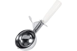 Nikou Appareil Professionnel De Boule De Glace 8Cm Cuillere A Glace CuillèRe à CrèMe GlacéE à Fruits En Acier Inoxydable Pratique Avec Outil De Cuisine En Plastique (Couleur : White-8Cm)