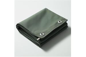 GLAMPTEX UK Eco Green Canvas Heavy Duty Cotton Tarpaulin Cover Boat Log Store Roofing Sheets (Green, 6 x 12 ft (1.8 x 3.6m))