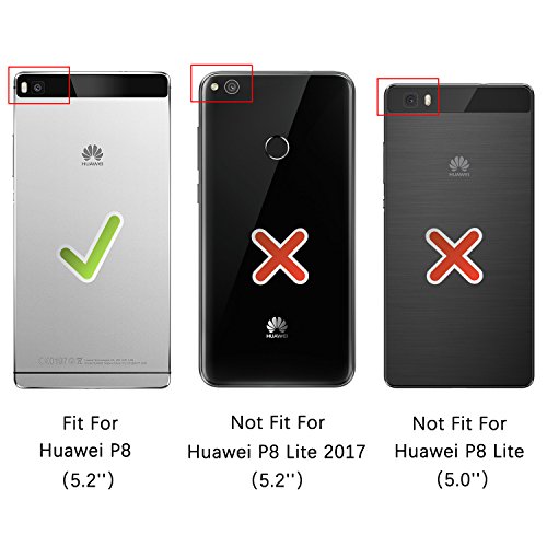 Huawei P8 HÃ¼lle, HOOMIL HandyhÃ¼lle Huawei P8 Tasche Leder Flip Case Brieftasche Etui SchutzhÃ¼lle fÃ¼r Huawei P8 Cover - Schwarz (H3062)