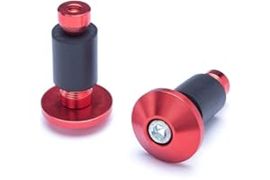 ALCHEMY PARTS Moto Terminali Pesi CNC Alluminio Billet per 22mm 7/8" Manubrio - Rosso