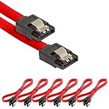 Suministros: 6x Cable de datos flexible de 0,5m S-ATA 3 HDD SDD, con enchufe rectos, rojo