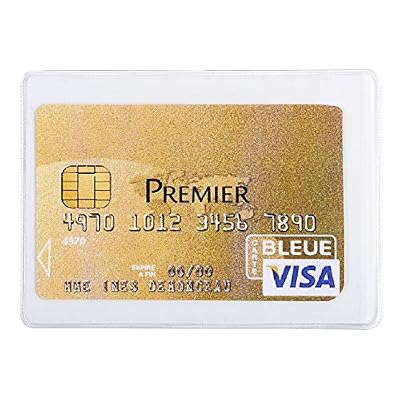 Exacompta 5384E Paquet de 10 Etuis pour carte bancaire format en polypro 6,5 x 9,5 cm Cristal