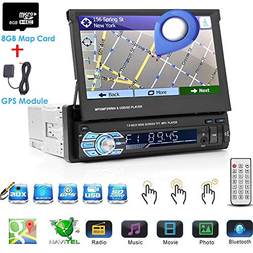 1 Din 7 Pouces 1080 P Voiture Stéréo Radio Lecteur LCD Écran Tactile Soutien Bluetooth Mains Libres Soutien téléphone Mobile avec Le même écran GPS