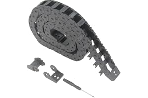 Zeberoxyz Cadena de arrastre de 15x20mm, longitud de 1metro, tipo abierto, cable de plástico negro, R18 con 1kit de conectores de extremo para impresora 3D y máquinas CNC (15mmx20mm, abierto exterior)