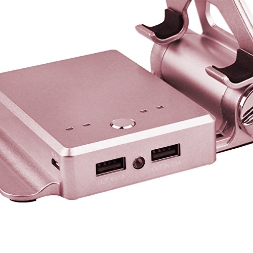 ULTRICS® Einstellbare Aluminium Handy Stand mit 10000mAh Dual USB Powerbank, 270 Grad Drehen Multi Betrachtungswinkel Handy-Standplatz, Desktop-Lade-Dock für iPhone iPad Samsung Galaxy Sony Xperia HTC LG iPod Nokia Tablet für Home Office Küche - 6