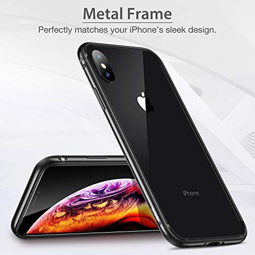 ESR iPhone XS/iPhone X Bumper Case, Crown Metal iPhone Frame Armor with Soft Inner Bumper[Zero Signal Interference] [Raised Edge Protection] for 5.8