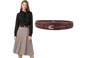 KOEMCY Cinturón Ancho Mujer Elegante Hebilla Dorada Ajustable Decorativo Cuero Negro Complemento Vestido Abrigo Chaqueta Falda