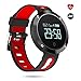 Produktbild Jooyle Smart Armband, wasserdicht Armbanduhr Fitness Tracker Band, Herzfrequenz Blut Druck Sport Armbanduhr, DM58 red