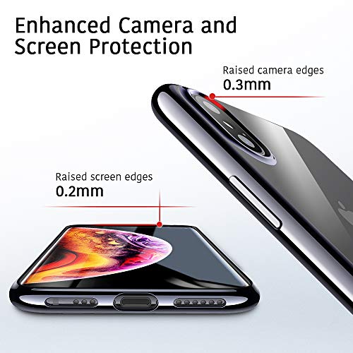 ESR Funda iPhone XS iPhone X  Funda Transparente TPU Gel  Ultra Fina  Protecci  n a Bordes y C  mara  para Apple iPhone XS X DE 5 8 - Negra