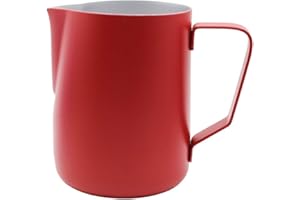 Abcsea 1 Pezzo Bricco per Latte in Acciaio Inox, Brocca di Latte, Brocca in Acciaio Inox, Montalatte Latte, Schiuma di Latte, caffè Latte Art Penna caffè, Rosso 600ml/20oz