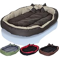PetViolet 4in1 Hundebett Sofa Hundekissen Sofa Kuscheliger Hundekorb Schlafplatz Waschbar Farbe: Braun Beige Größe xl