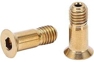 SUNGOOYUE M5 14.2mm Flat Head Hollow Rear Derailleur Guide Wheel Screws, Titanium Alloy Gold Derailleur Pulley Bolt Screws for Road Mountain Bike